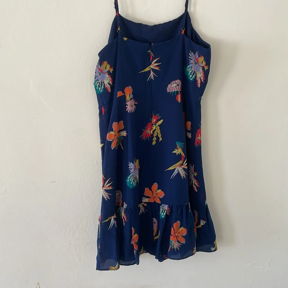 Silk ruffle wrap cami dress in bird of paradise - Picture 5 of 6